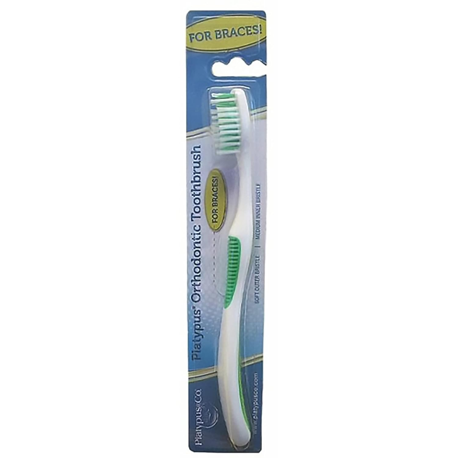 Platypus Orthodontic Toothbrush for Braces Soft Bristle Braces Toothbrush for Adults Kids Angled Bristles for Better Access Around