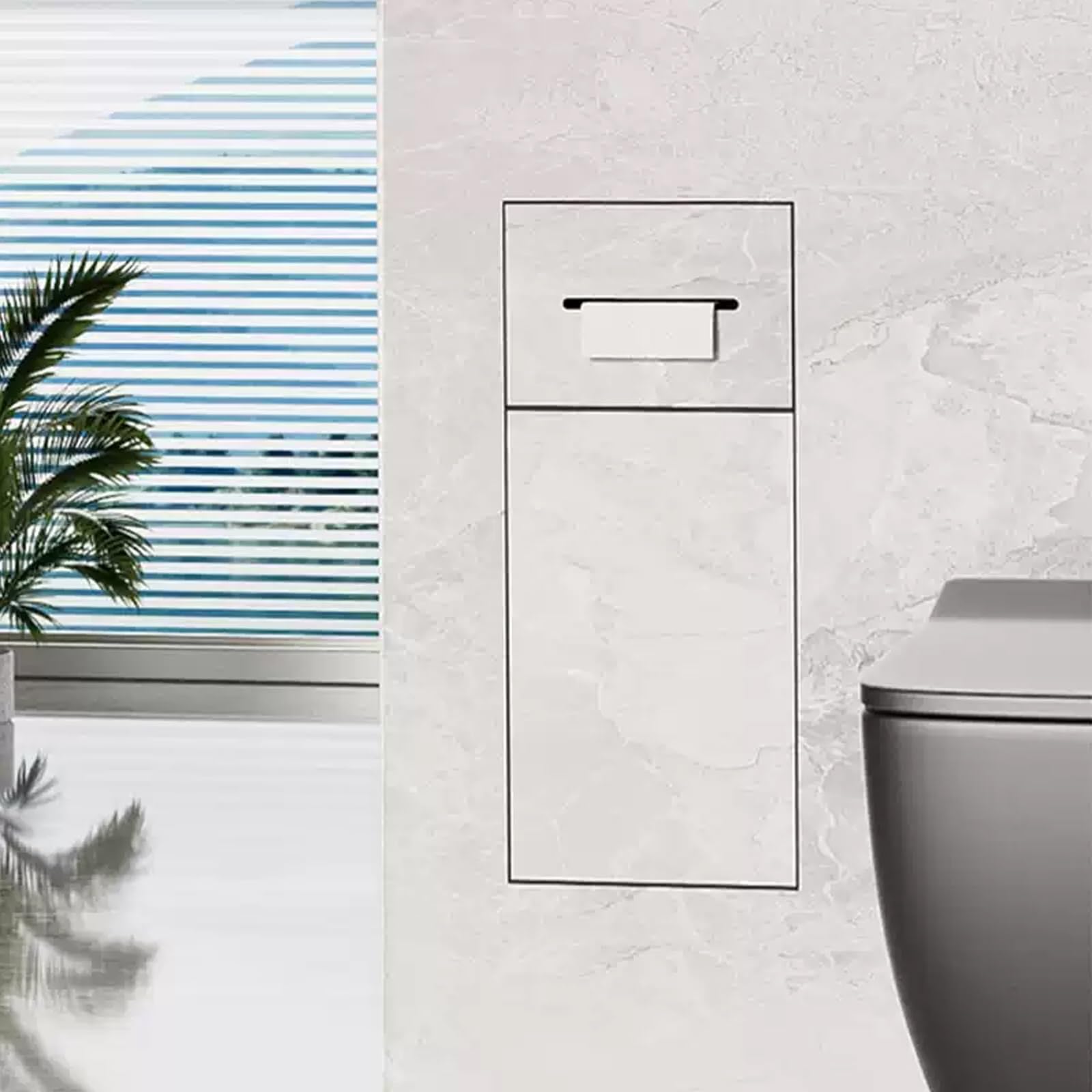 Nicho Empotrado para portarrollos de Papel higiénico con Papelera Oculta, de Acero Inoxidable 304, para baño, Resistente al Agua, 2 en 1