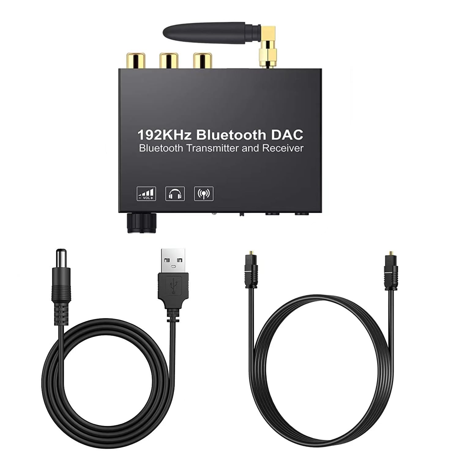 SUVIA Convertitore DAC Bluetooth 192KHz Trasmettitore Audio Wireless Ricevitore Adattatore Digitale Ottico da Coassiale Ad Analogico per TV Facile da Usare