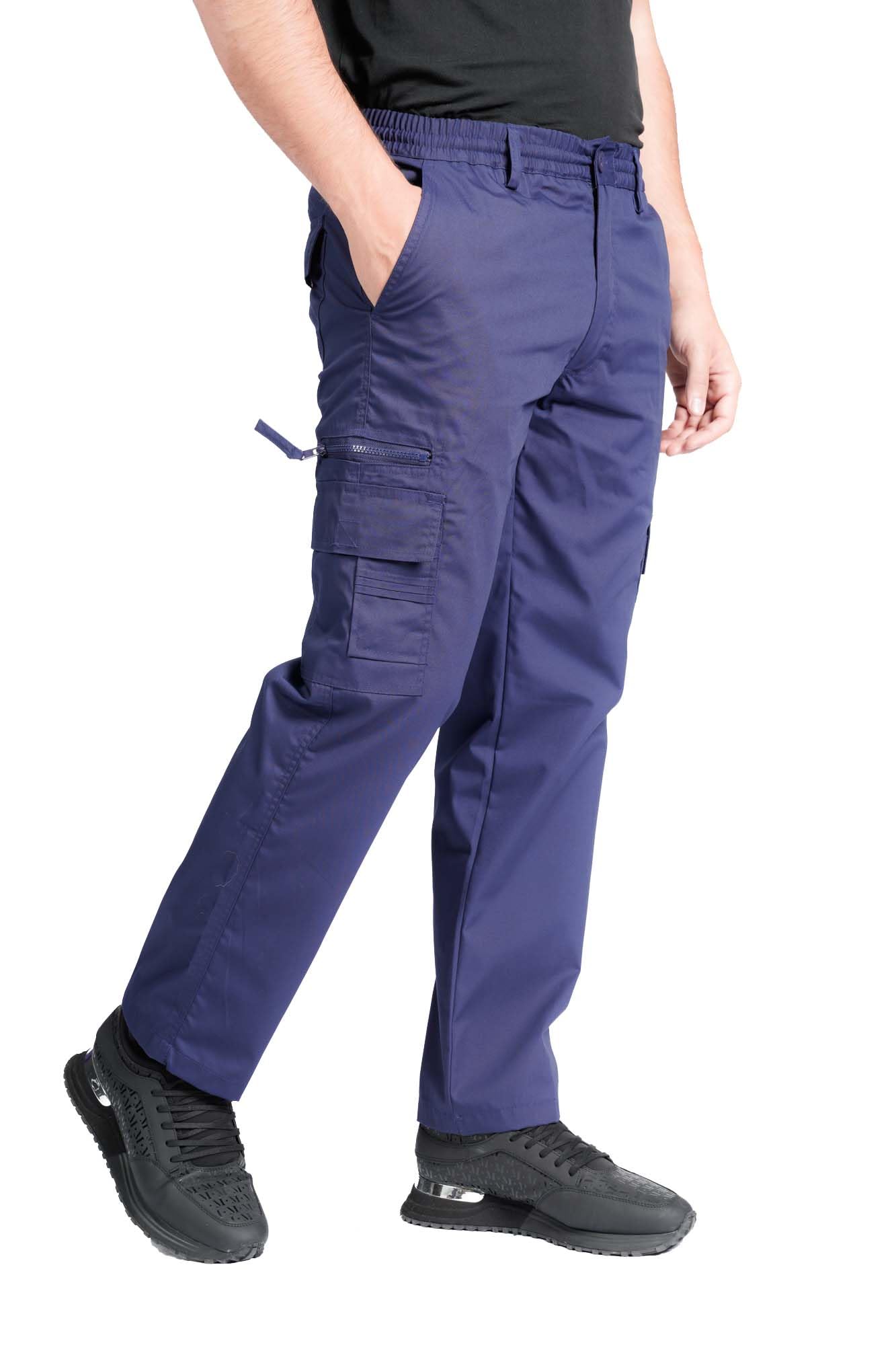 LABEL APPAREL Mens Cargo Trousers M-6XL Lightweight Elasticated Combat Pocket Work Pants (as8, Alpha, xx_l, Regular, Regular, Navy)