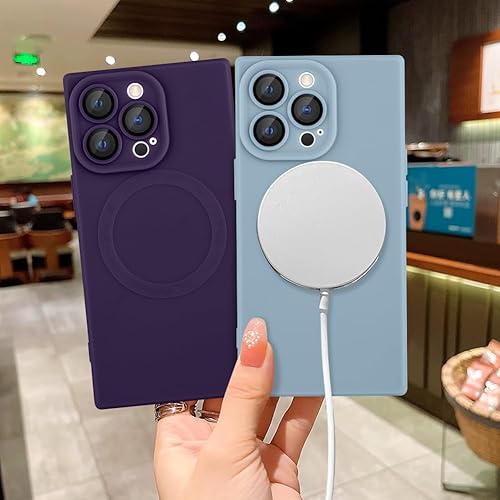 Miniatura 7 de MOWIME Funda magnética cuadrada para iPhone 13 Pro, compatible con Magsafe, protección de cuerpo completo, funda cuadrada para mujeres y niñas, a