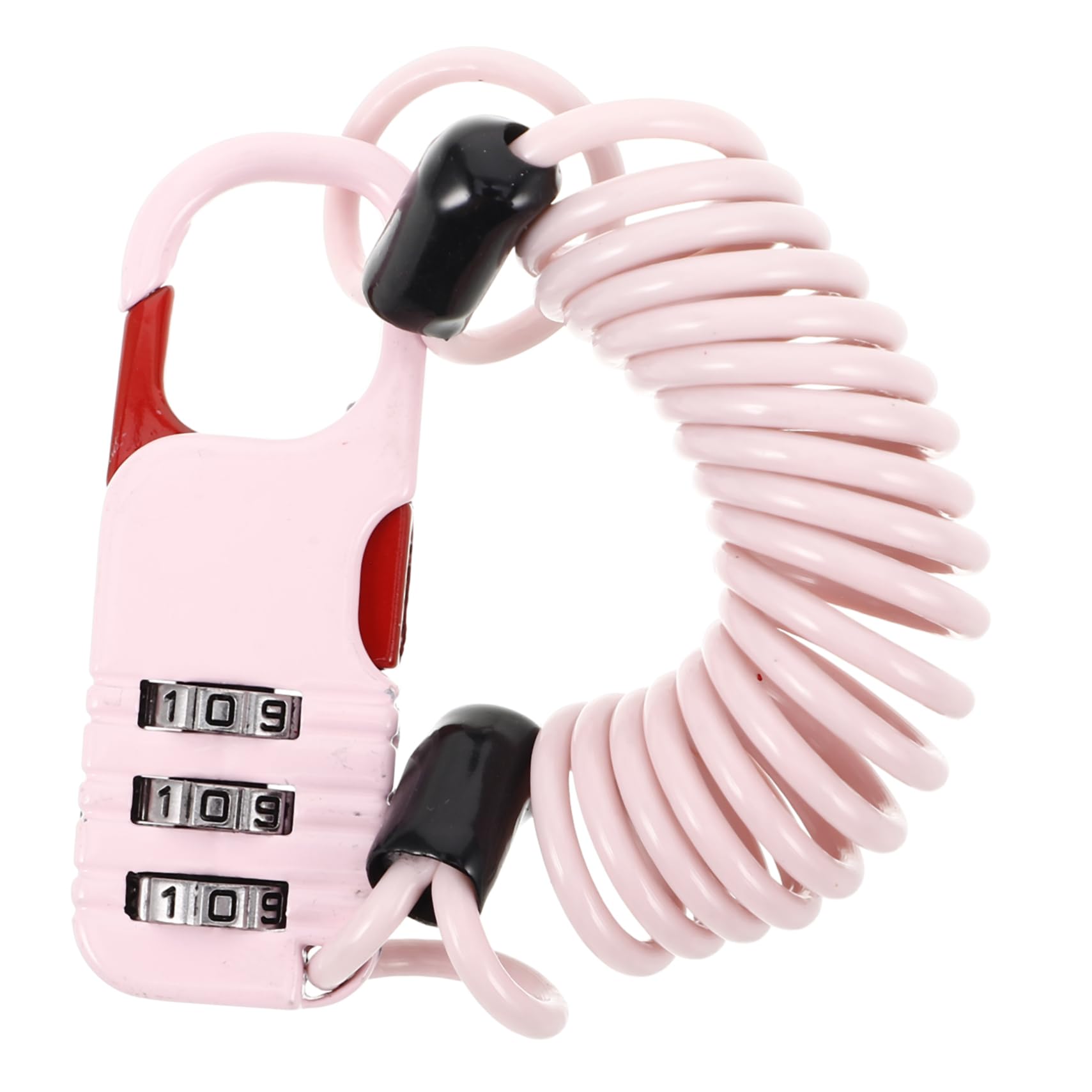 VANZACK Motorcycle Lock with Bike Sound Maker Hardened Steel Cable Portable Combination Lock for Scooters Backpacks Pink