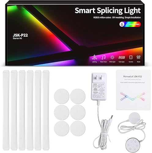 Miniatura 9 de RGBIC Smart WiFi Glide - Lámpara de pared, compatible con Alexa y Google Assistant, 16 millones de colores, sincronización de música, luces de