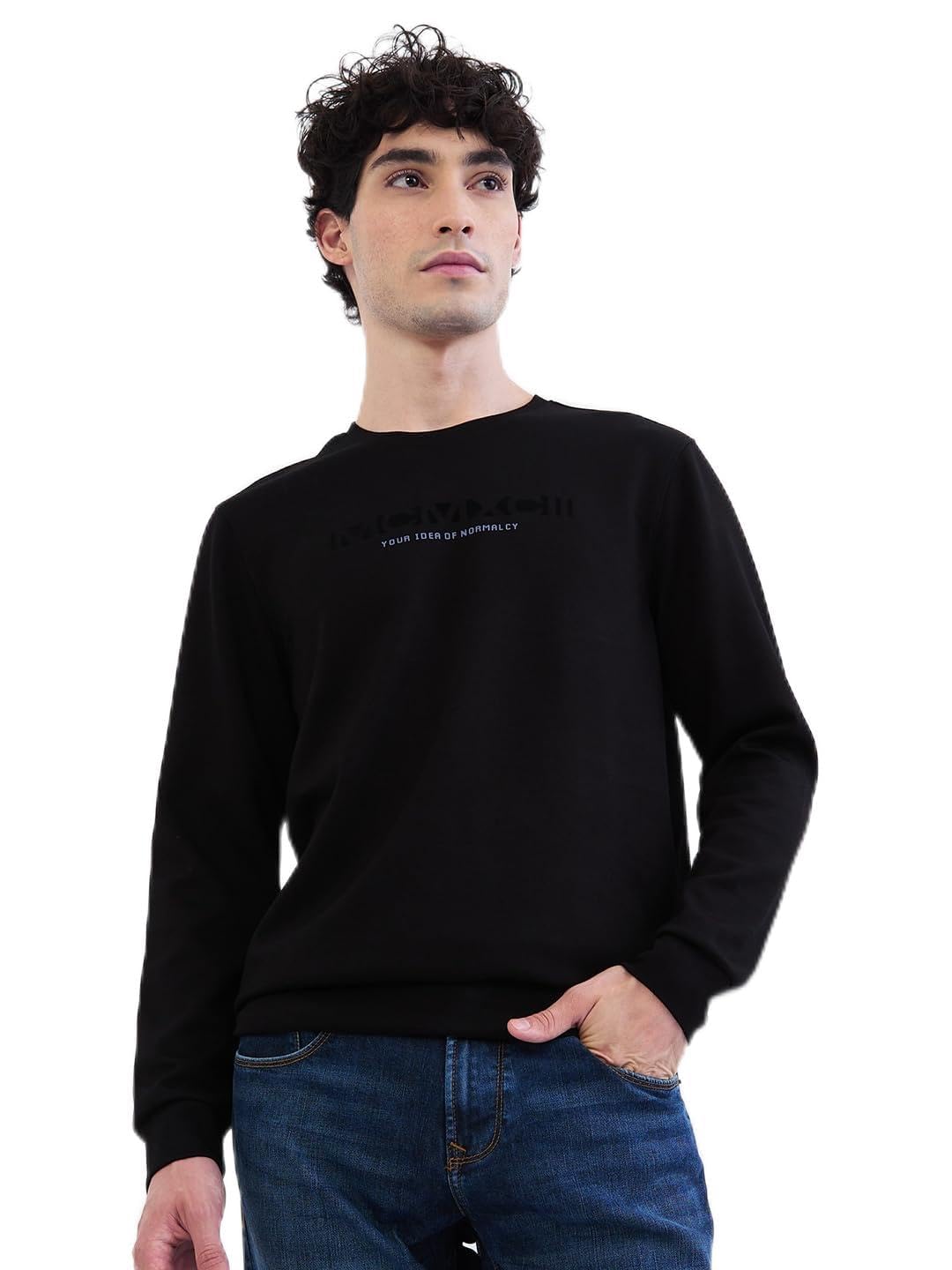 Black Slim Fit Casual Sweatshirt by Spykar-picture-45