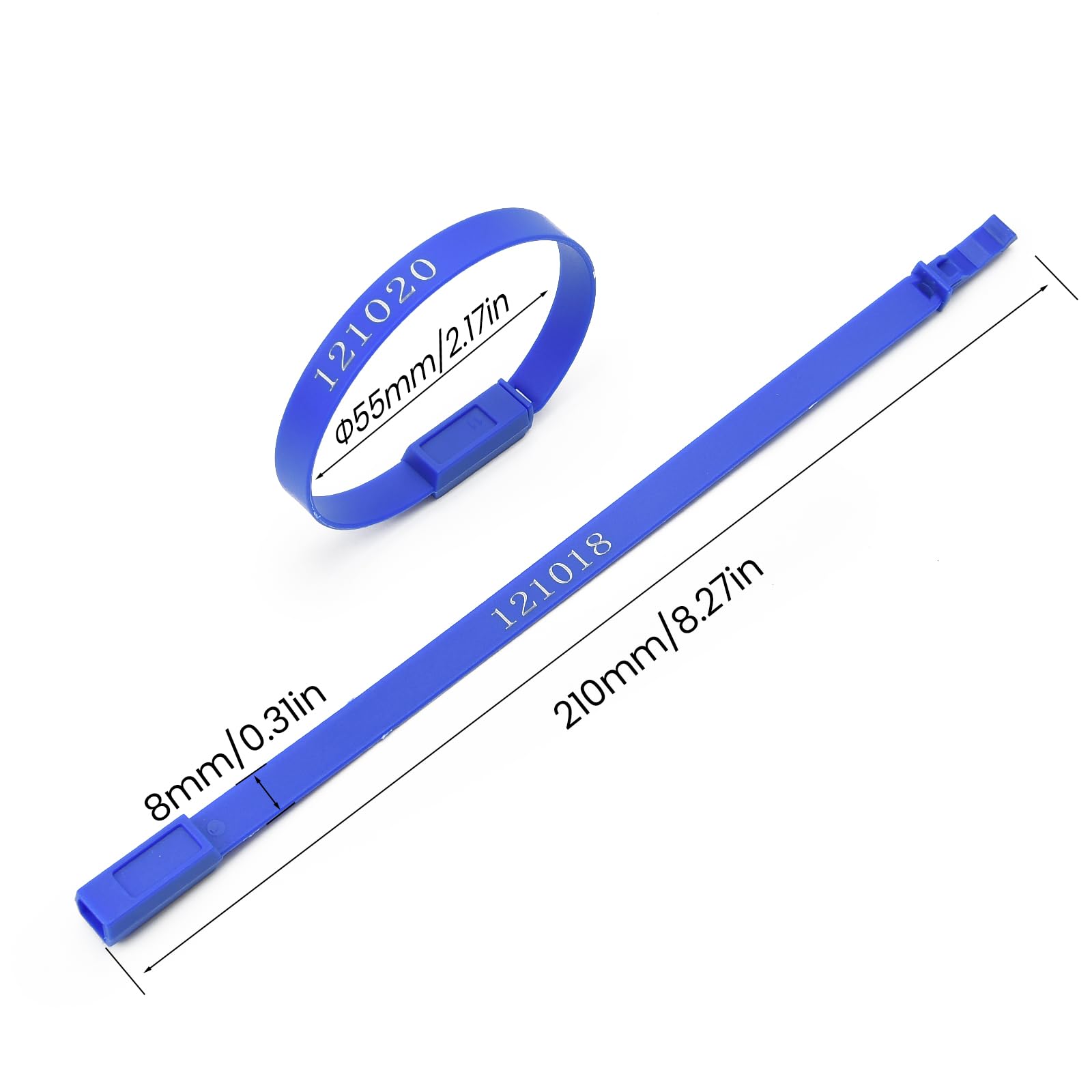 1000 sigilli in plastica numerati per spedizioni di sicurezza, fascette di forma sottile, fisse, usa e getta, per rimorchi, camion, cavi (blu)
