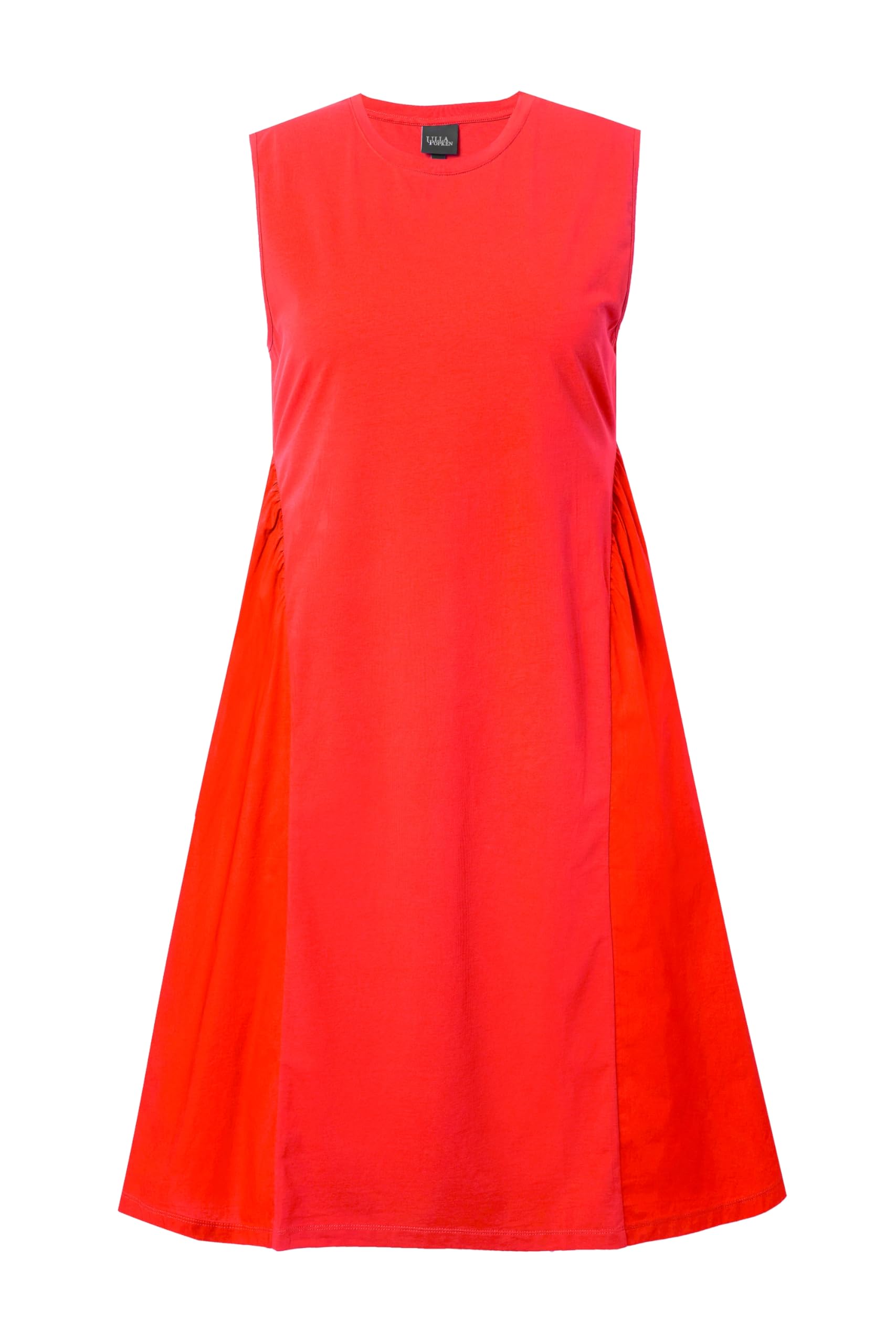 Ulla Popken Damen große Größen Übergrößen Plus Size Kleid, Materialmix, A-Linie, Rundhals, ärmellos 839024
