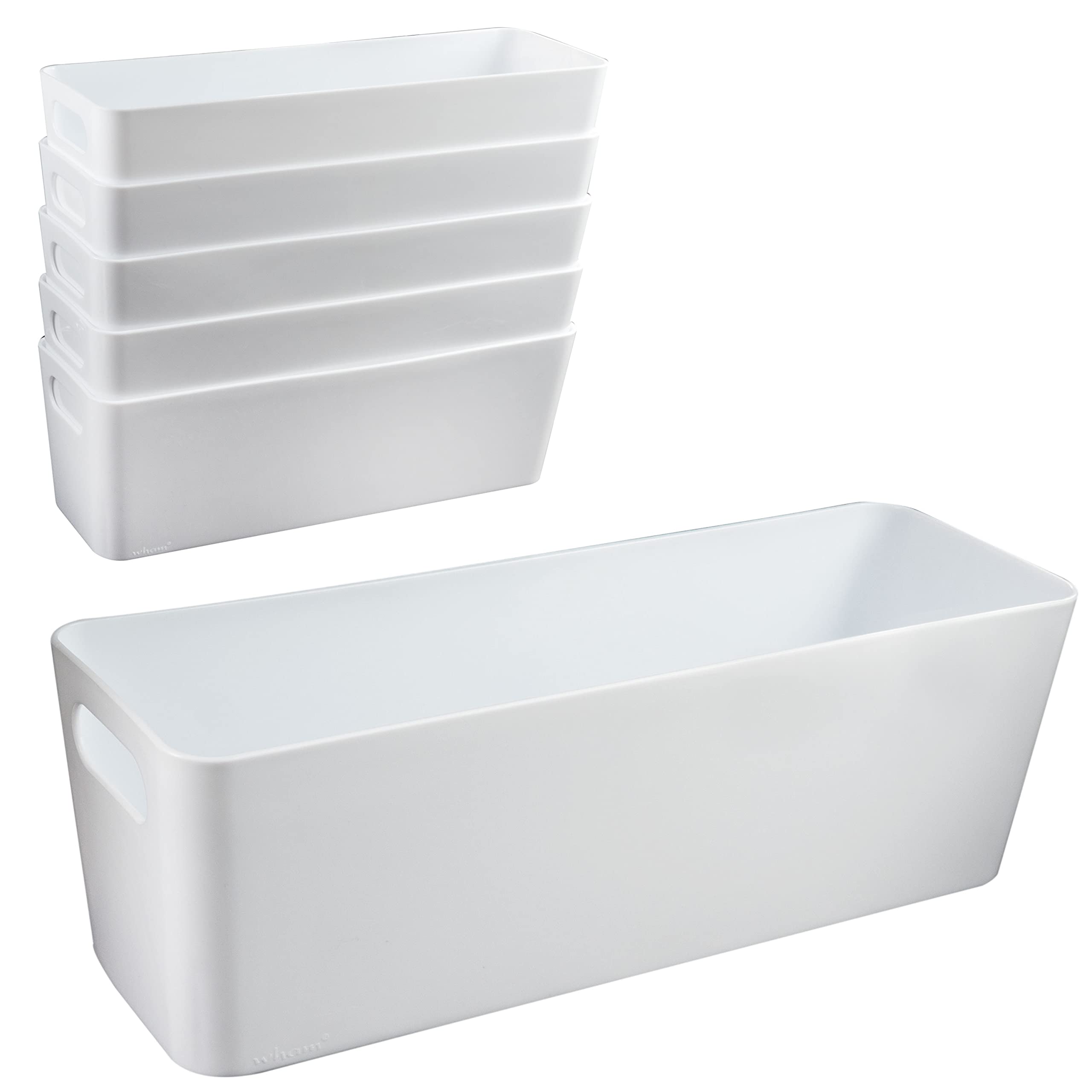 6x Ordnungsboxen 10cm hoch WEIß 30x10x10cm 2L Schublade Kunststoff Bad Korb Küche, Haushalt & Wohnen