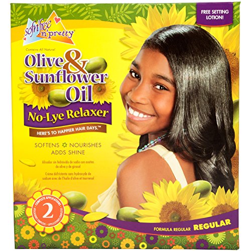 Sofn'free Olive & Sunflower Oil No-Lye Relaxer Regular Kit Gift Set (Regular Formula) #TOP2