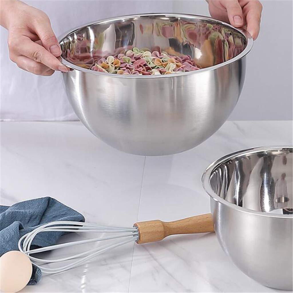 Juego de 5 ensaladeras de Acero Inoxidable - Cuencos encajables de Metal para Cocina para Mezclar, batir y almacenar Alimentos (tamaño 18~26 CM) - Sin Tapa-