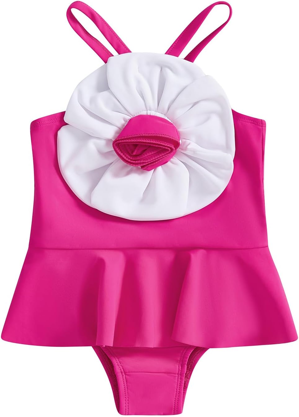 Toddler Baby Girl Swimsuits Big Flower Suspender One Piece Swimsuit Summer Beachwear Bathing Suit