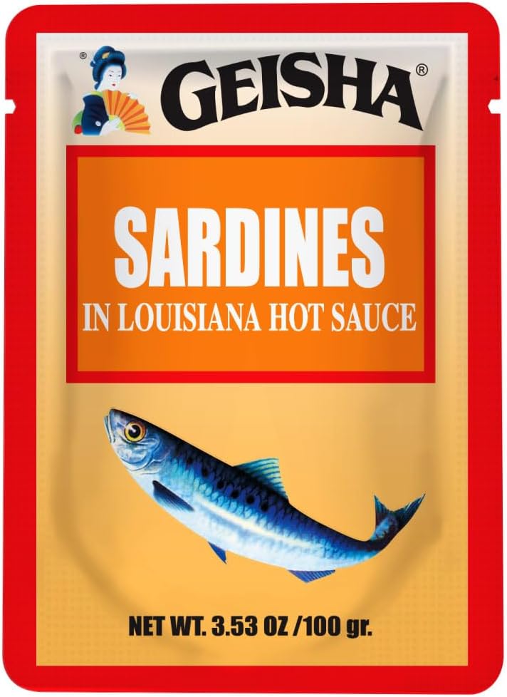 GEISHA Sardines in Louisiana Hot Sauce 3.53oz (Pack of 24