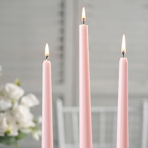 Miniatura 2 de Efavormart - Paquete de 12 velas cónicas de cera prémium color rosa dorado rosa de 10 pulgadas, velas sin perfume