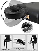 Vista 5 de EBANKU Kit de masaje para la parte superior del colchón, cojín ajustable para reposacabezas de masaje, almohada boca abajo con mesa de masaje