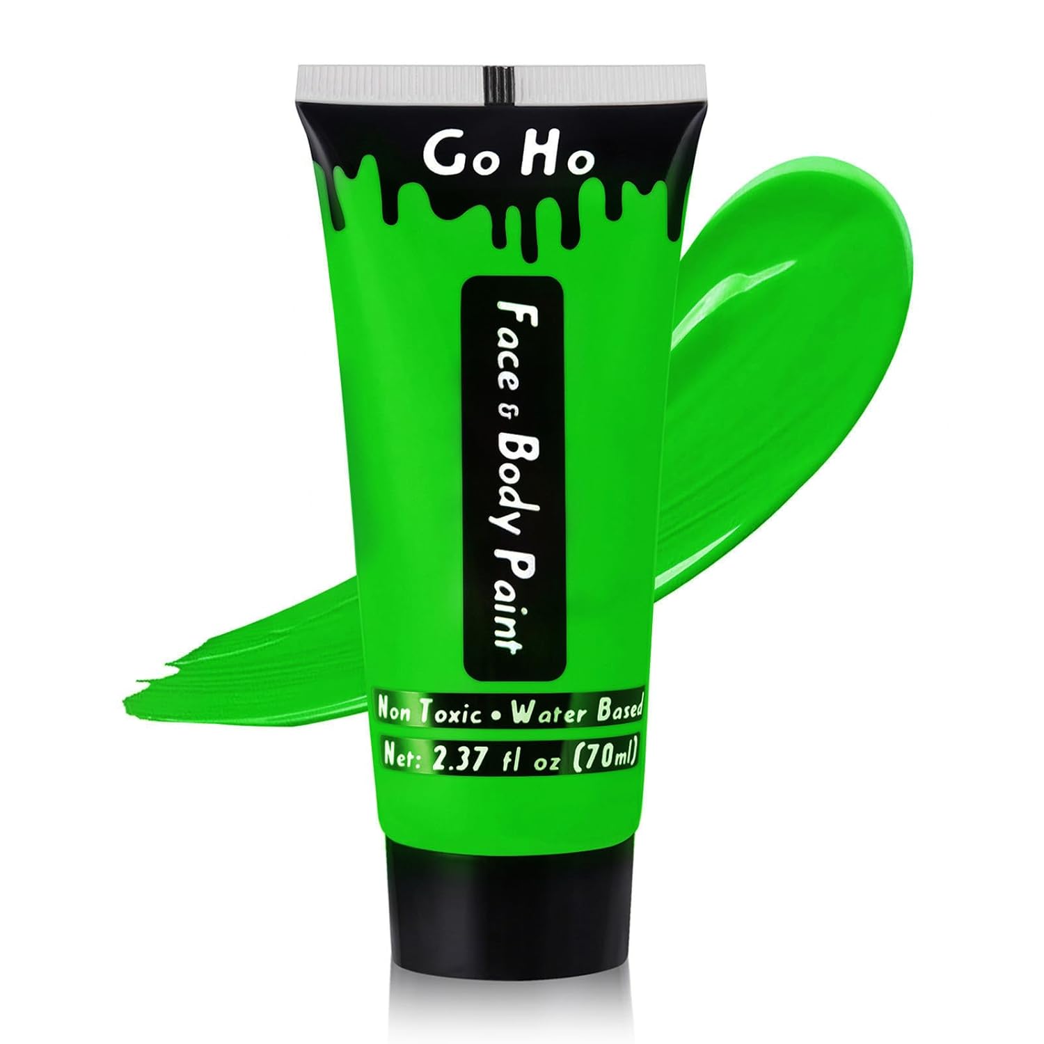 Go Ho Amazon Green Body Paint Washable(2.37oz,70ml),Water Based Cream Bright Green