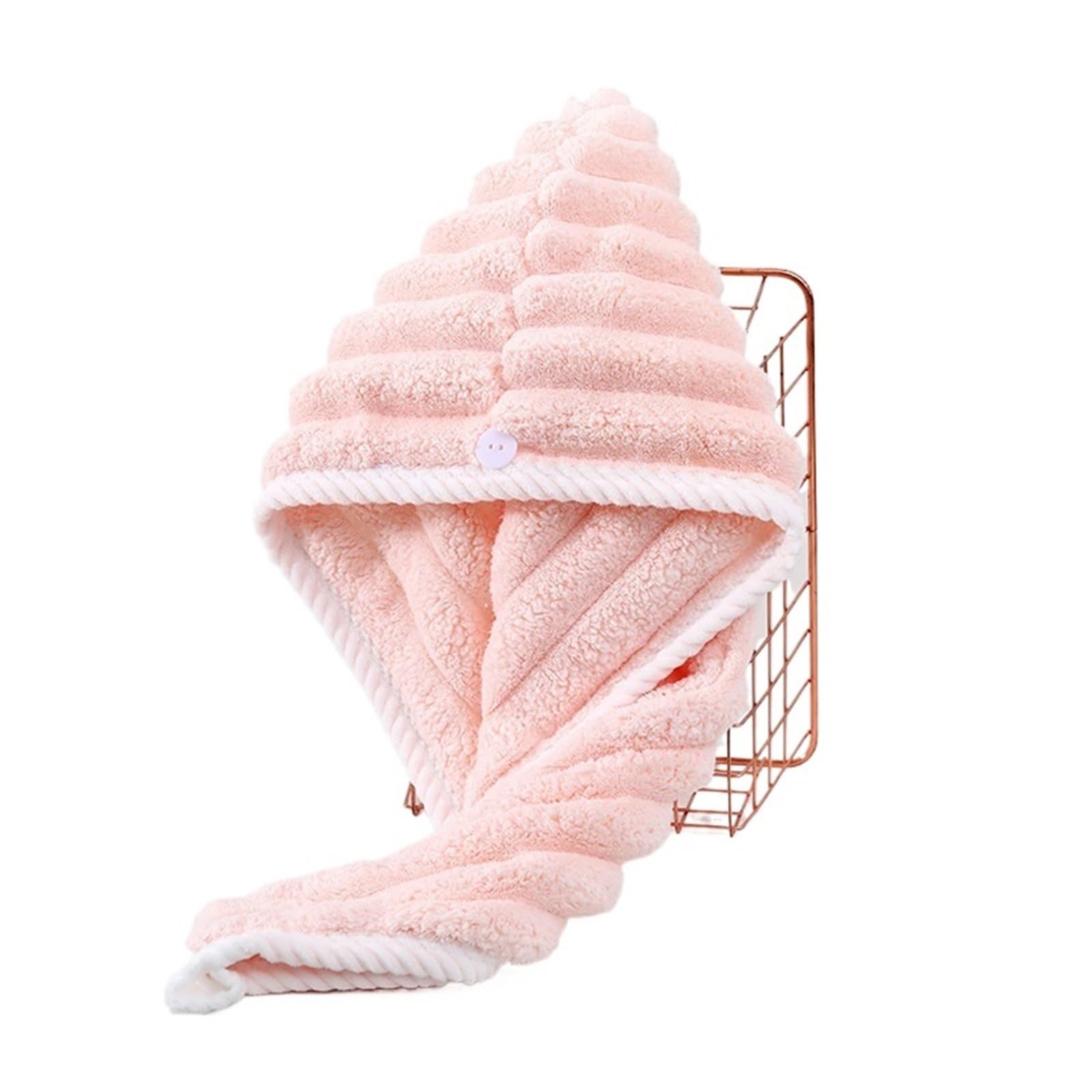 SUODEBYY Hair Towel Dry Hair Cap For Women, Thickened And Super Absorbent Headscarf For Wiping, Quick Drying, Towel(Pink)