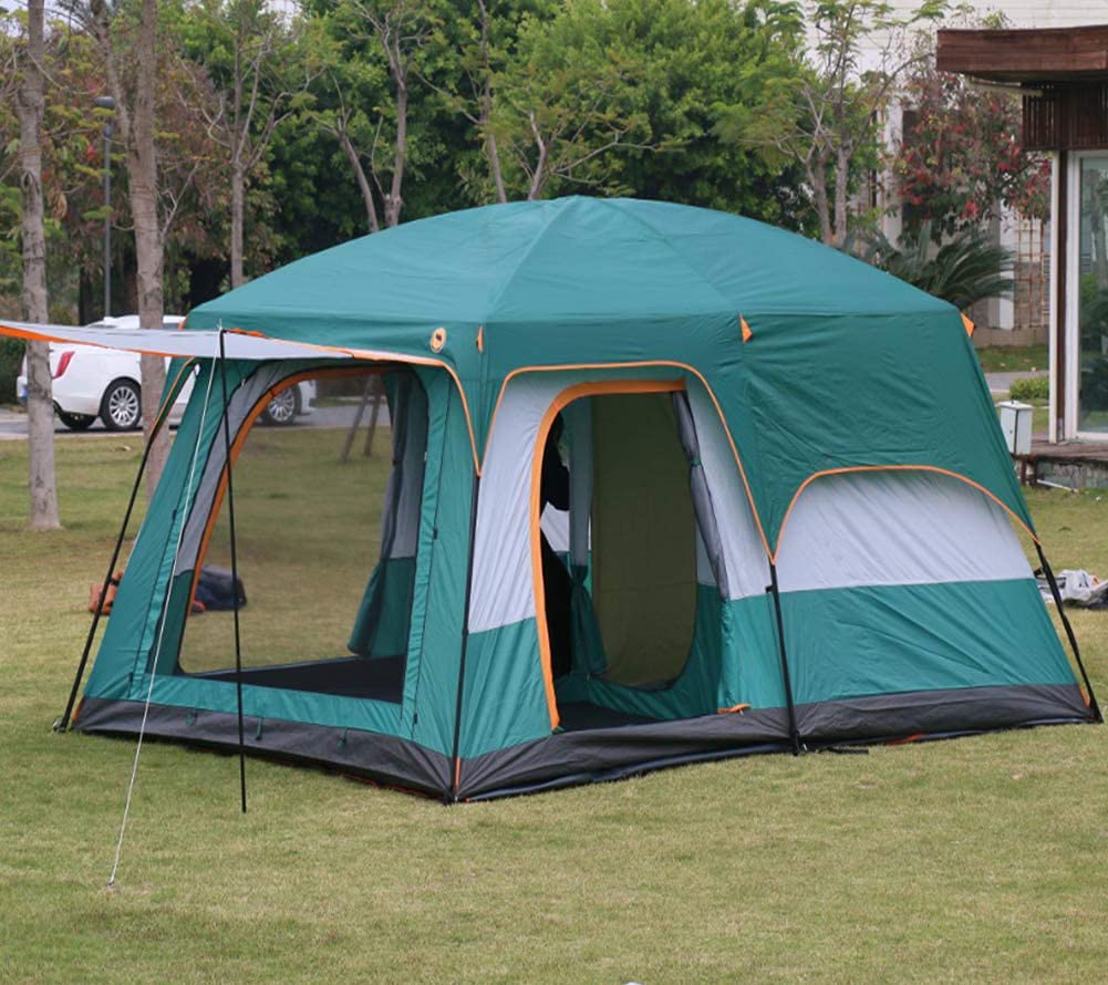 FLYTON Camping Tent 10~12 Person/6-8 Person,Waterproof Family Tent with Top Rainfly,Big Tent Partiti
