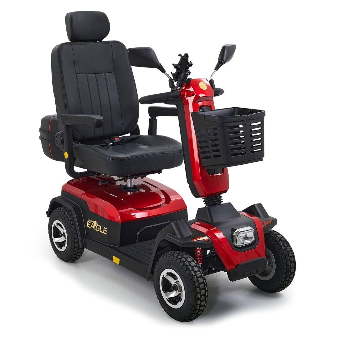 Golden Technologies Eagle Heavy Duty All-Terrain Outdoor Mobility Scooter - 23 Mile Range - Red (Grey)