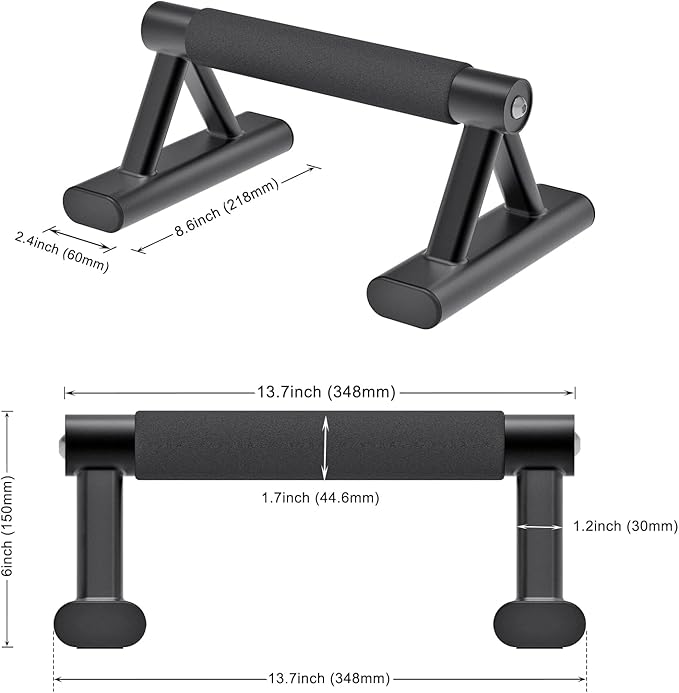 Elevate your fitness routine with the SELEWARE Push-Up Bars, designed to deliver unparalleled performance and comfort. Crafted with powerful alloy steel handles, these bars are enveloped in NBR foam to provide a comfortable grip, making every pull-up and push-up session a breeze. The durable quality ensures they are built to last, supporting a lifetime of workouts. Additionally, the alloy steel tubing feet are equipped with non-slip mats, giving you a safe and stable workout experience while protecting your floors from scratches.