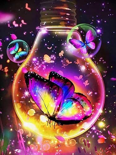 Suyaloo Kits de pintura de diamantes de mariposa para adultos kits de arte de diamantes 5D para adultos y niños principiantes pinturas de taladro