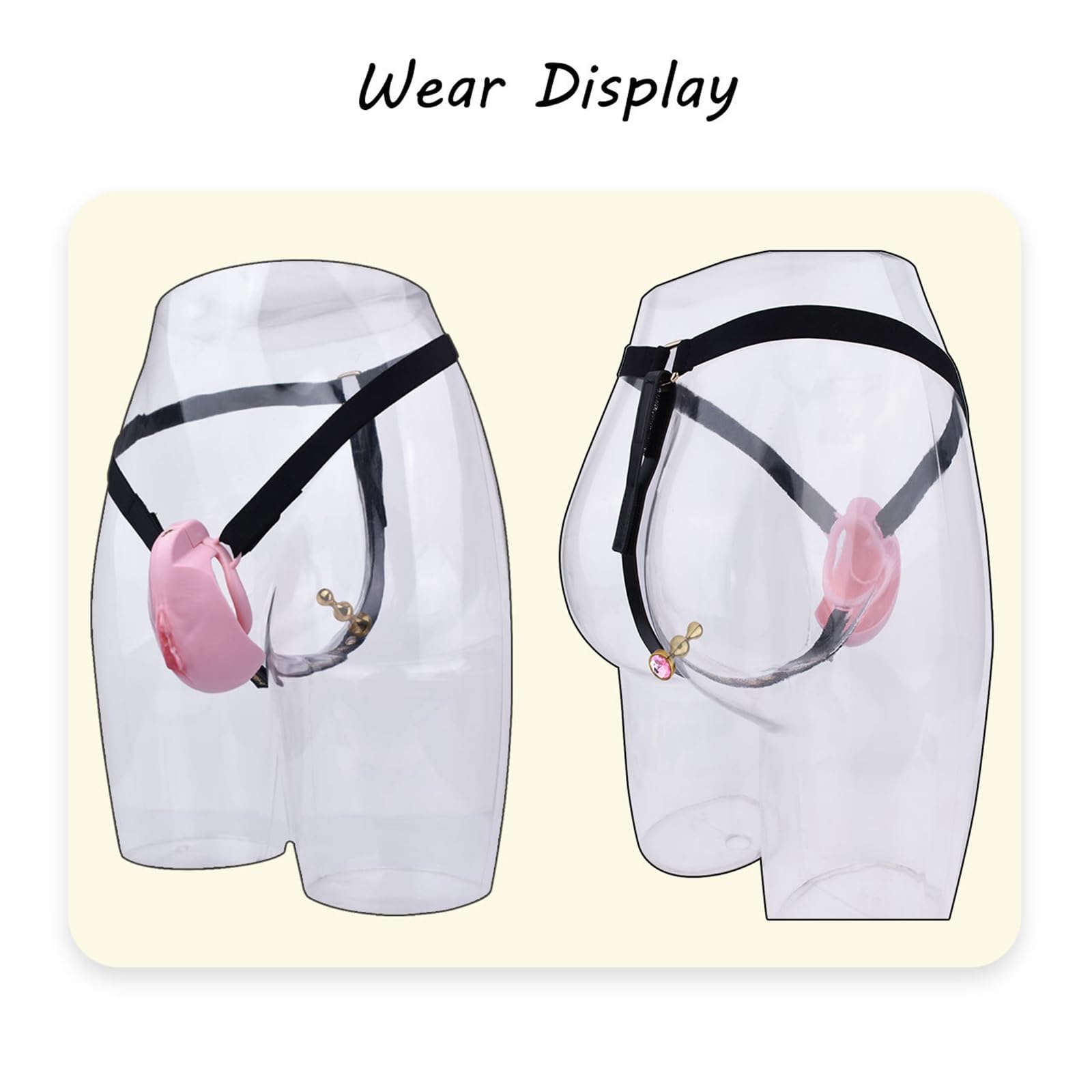 Harz Penikäfig Herren Imitation Schamlippen Keuschheitskäfig Set mit 4 Penisringe und Analplug Keuschheitsgürtel SM Penis Bondage Fetisch Peniskäfig Gerät Männer Sexspielzeug (Rosa)