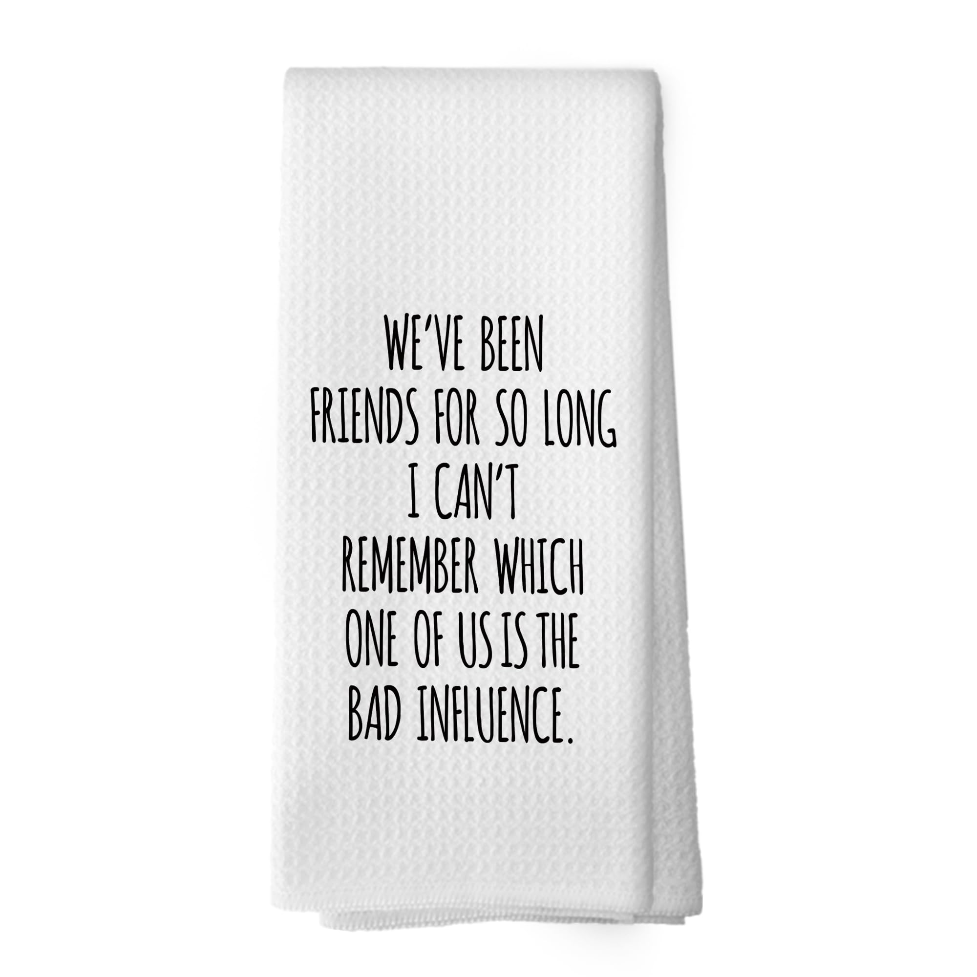 Mcehtle Funny Sarcastic Friend Gifts Kitchen Towels, Humorous Friendship Gifts Hand Towels for Bathroom, Long Distance Friendship Gifts Decorative Tea
