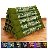 LivAsia Throw Pillow, 22x16x14 inches (LxWxH), Silk Look, XXL Height, 100% Natural Kapok Filling, Triangle Cushion, Headrest, Thai Pillow