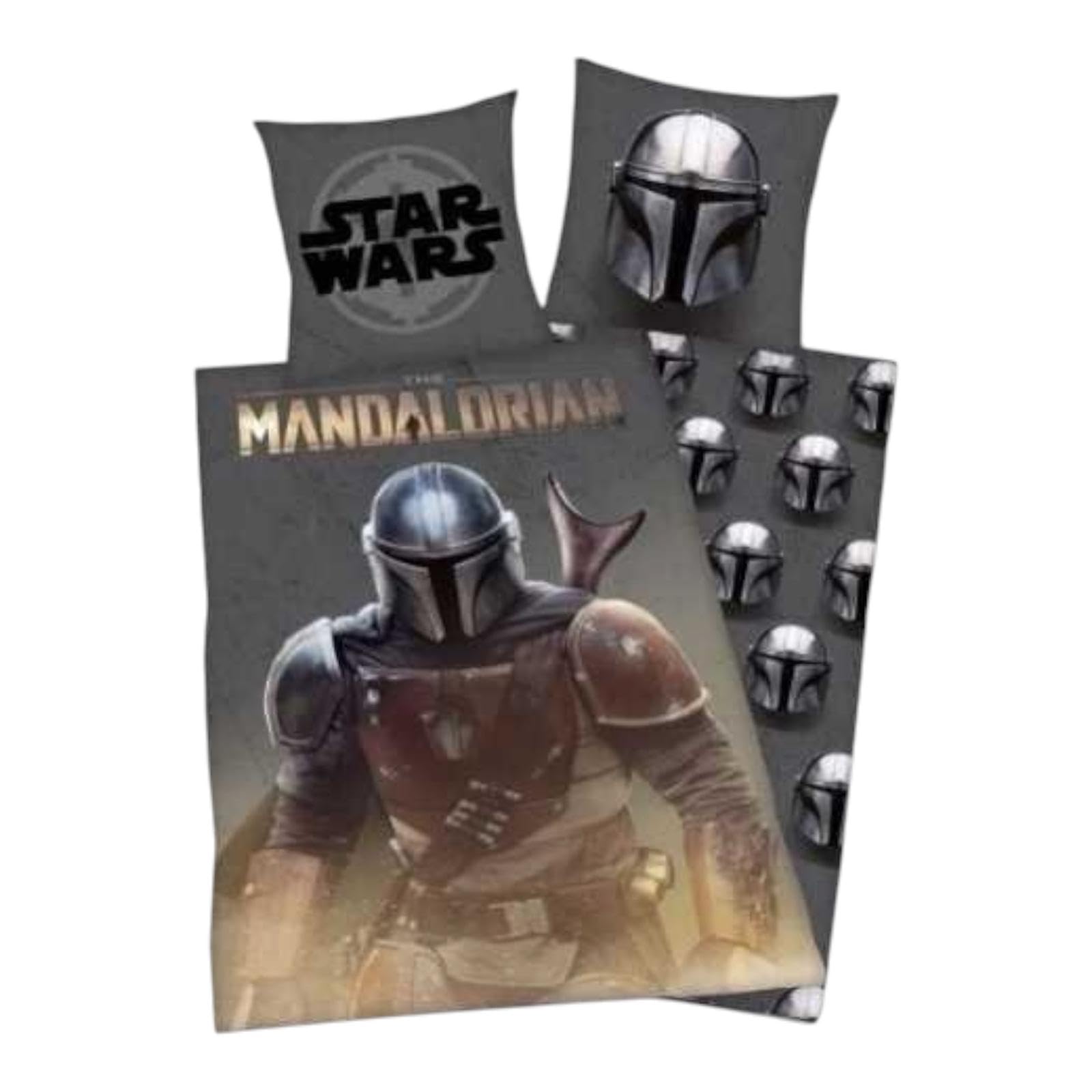 Parure de lit Star Wars réversible pour chambre enfant sur le thème Mandalorian