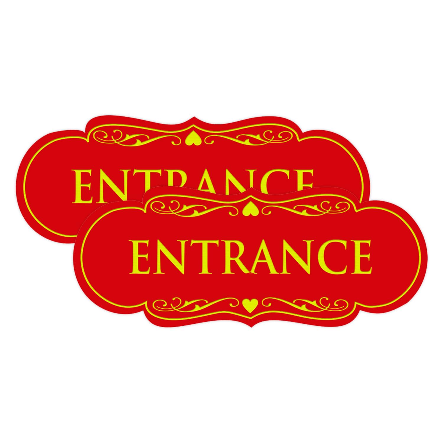 Signs ByLITA Designer Entrance Sign (Red/Yellow) - Large (2 Pack)
