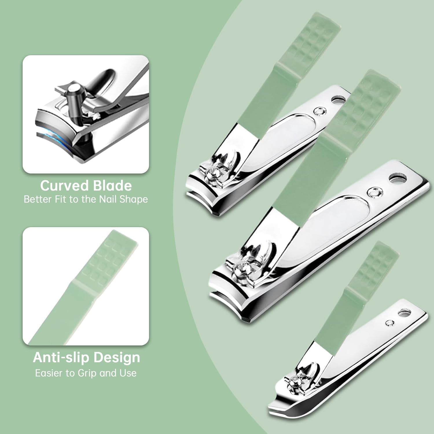 16 in 1 Manicure Set - Professional Nail Clipper Kit, Pedicure Grooming Set, Stainless Steel Manicure Kit Nail Care Kit With Case, Nail Clipper Personal Care Tools, Ideal Gift 2