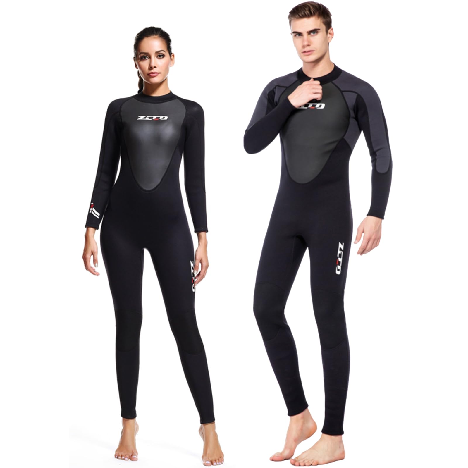 Muta da uomo e da donna, 3 mm, a maniche lunghe, in neoprene, con cerniera posteriore, per pesca a lancia, surf, snorkeling, canoa