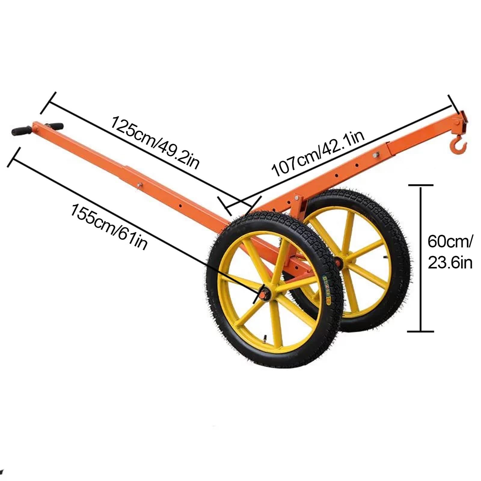 Regulowany stalowy przenośnik do klap, przemysłowy przenośnik do kamieni o ergonomicznym kształcie, nadaje się do transportu cegieł i kamieni (60 cm/23,6 cala)
