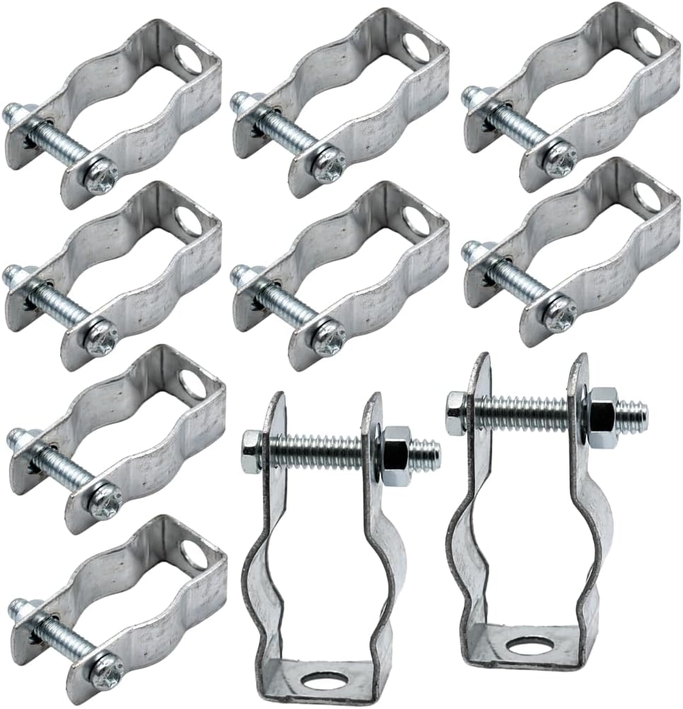 Conduit Hanger & Conduit Clamp, 1/2" Zinc Plated Steel with Bolts 10 Pack, Electrical EMT Rigid Conduit Pipe Mount Clamps Fittings Insulated Support Hangers