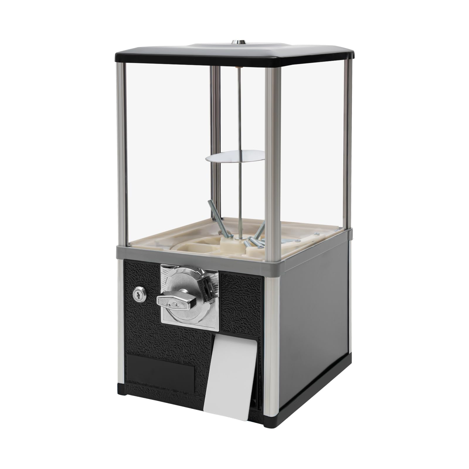 LIYUANJUN Black Vending Machine, Commercial Vending Machine for 25 Cent Coins Pinballs Round Capsules Bouncy Balls Prize Candy Machine Gumball Vending Device 11.42 * 10.24 * 20.87 Inch