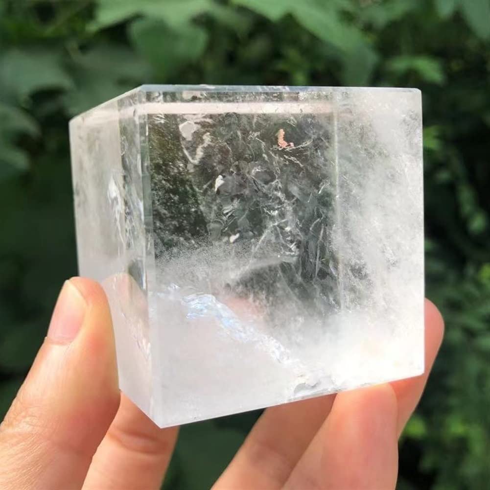 Cristal de cuarzo natural 4,9 cm Piedras de cristal de cuarzo transparente Sólidos platónicos Piedra geométrica sagrada Tallada Artesanía Fabricación de joyas Decoración de la oficina en el hogar ( Si
