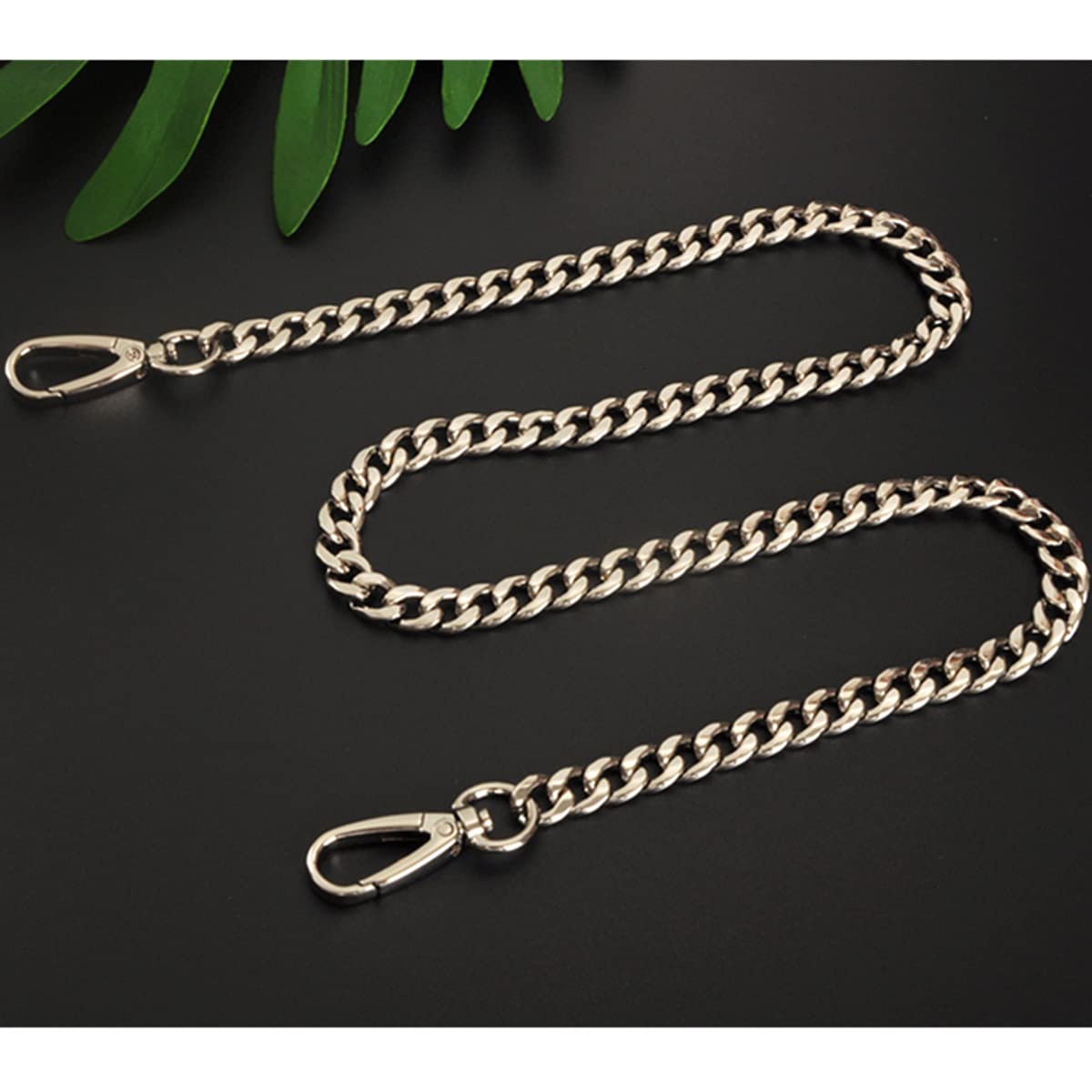 Cadena, cadena de bolso, correa de bolso, cadena extensora de bolso. Monedero plano Correa de cadena plateada Reemplazo for cartera de mano Bolsos de mano Bolso bandolera de hombro Ancho 0,9 cm(Length
