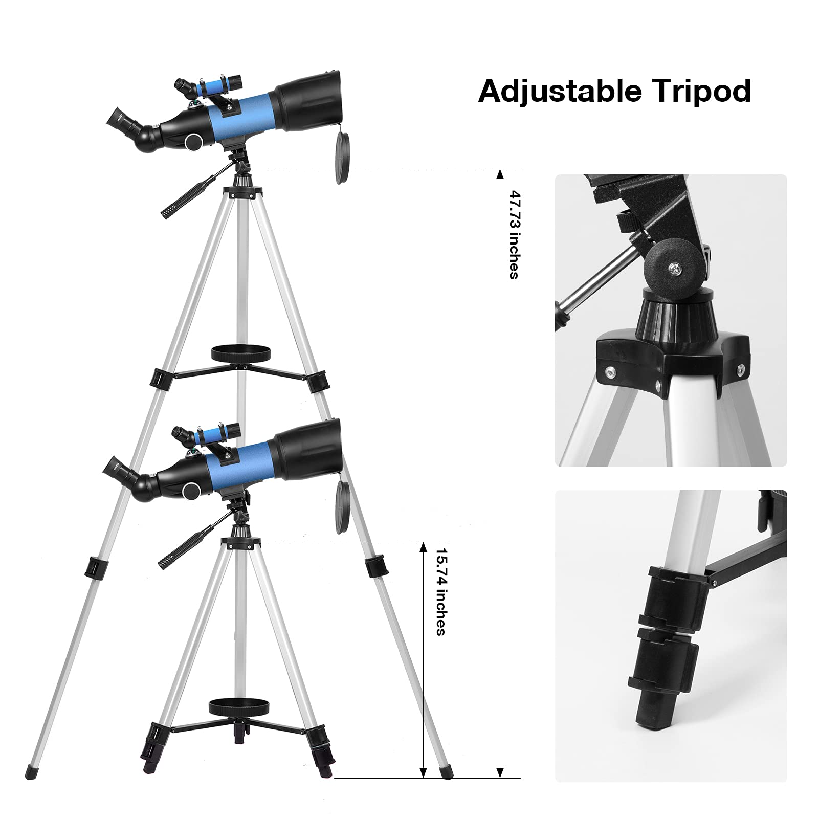 Télescope Astronomie 400x70mm Pour Enfants Et Adultes - Avec Adaptateur Smartphone Et Trépied