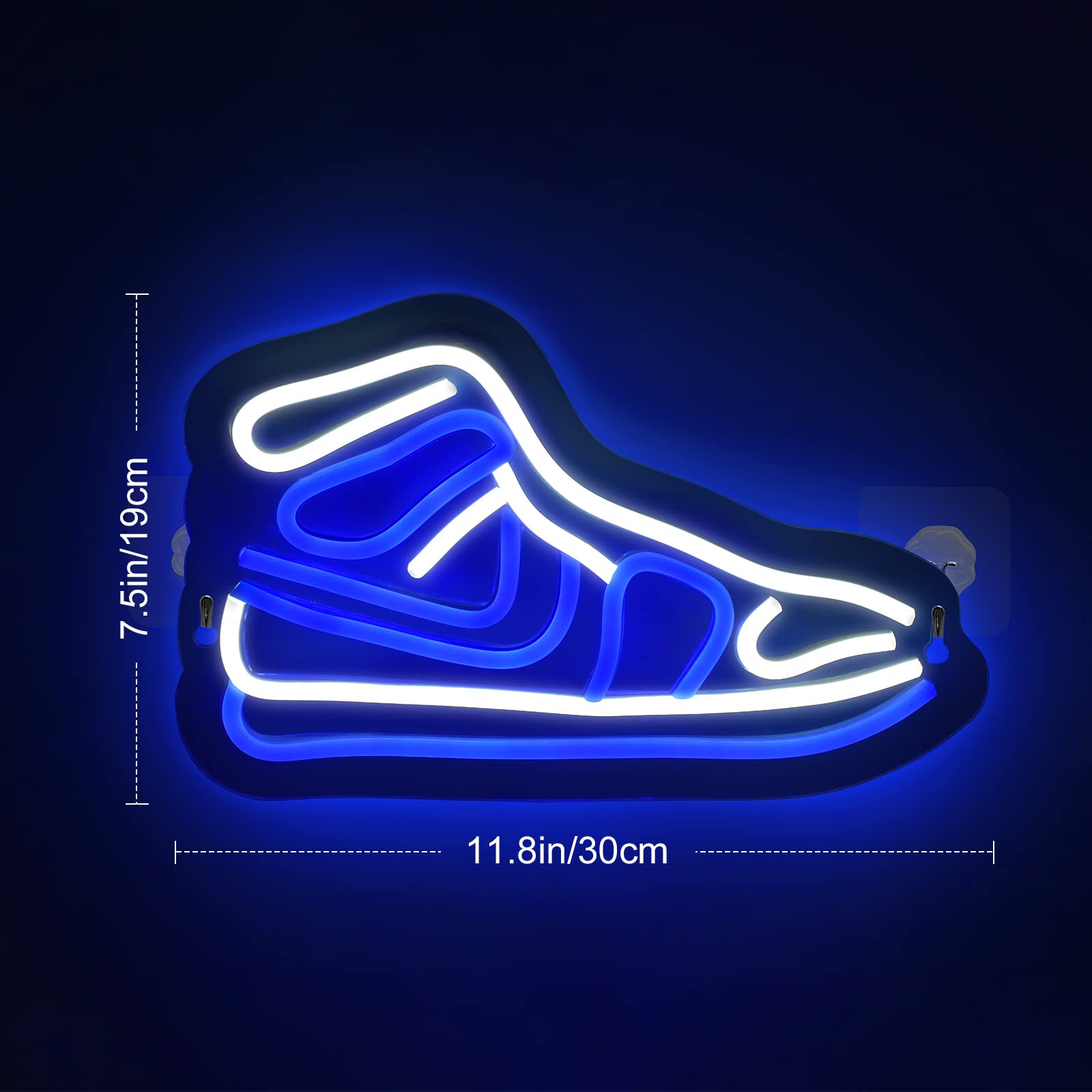 Amazon.co.jp: スニーカーネオンサイン - 青と白の靴 LED ネオン