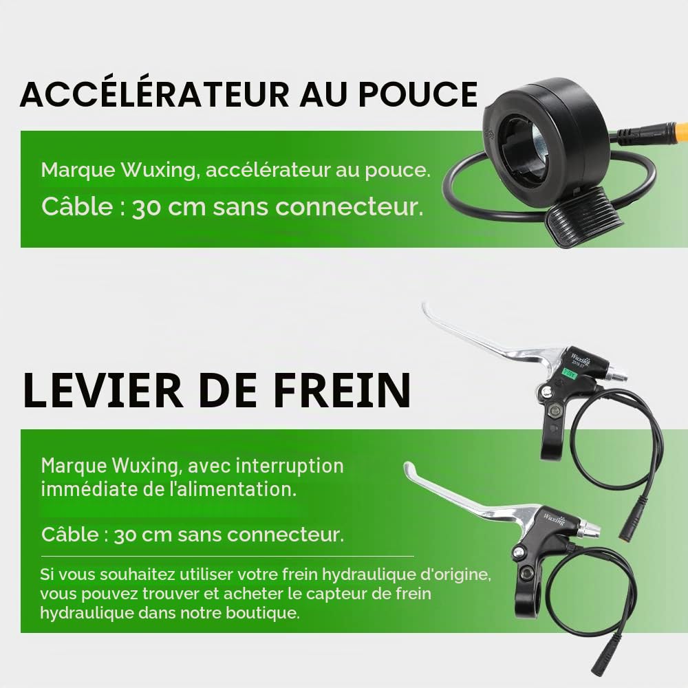 YOSE POWER Ebike Kit 36V250W 28 "kit de Conversion de moyeu pour vélo électrique Avant avec Batterie HL Plus 36V 15.6Ah DIY e-Bike LCD