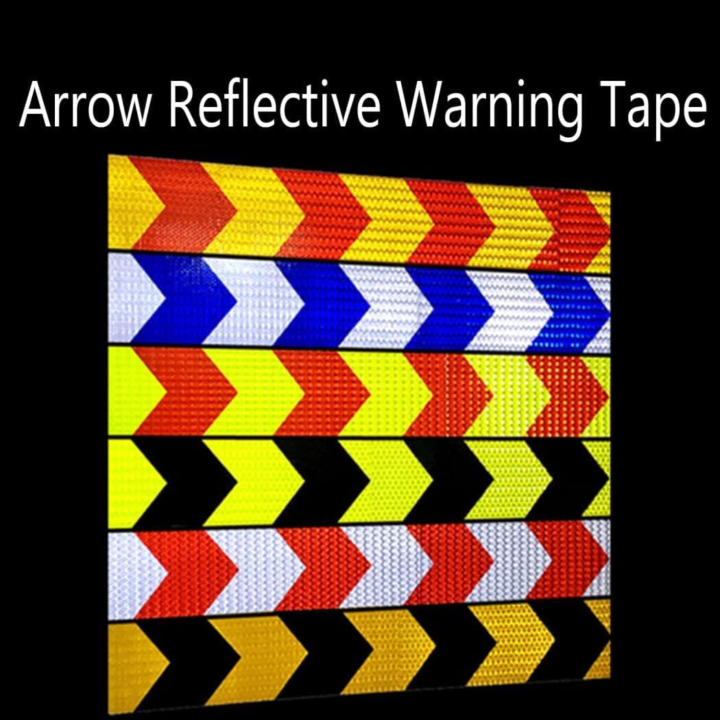 Nastro riflettente, autoadesivo freccia riflettente nastro di avvertimento multicolore (rosso + bianco)