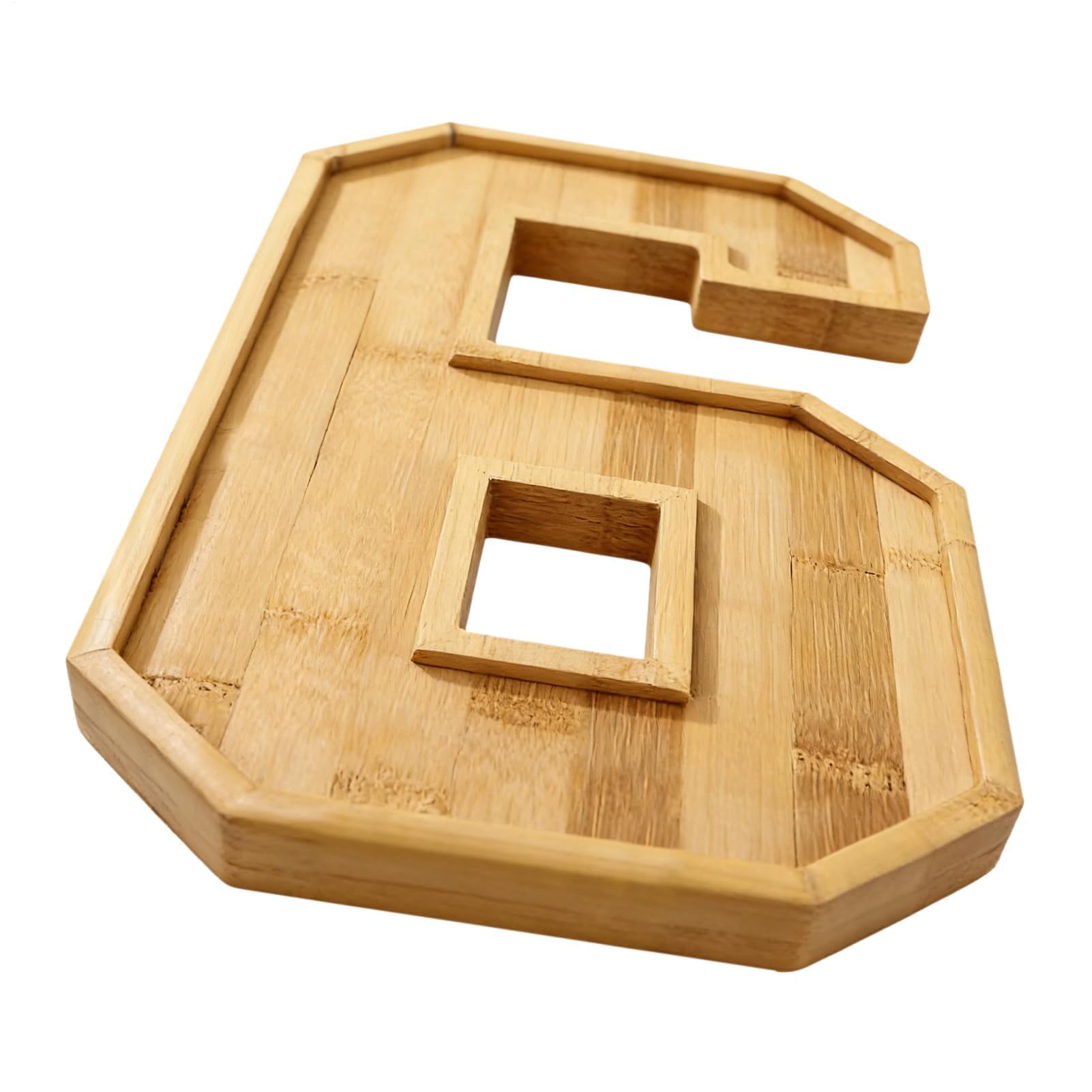 Muiltvoe Wood Serving Tray, Reusable Wooden Number Table Décor, Charcuterie Board Decorative Tray for Cheese, Snack, Candy, Chocolate, Cookie, Cake, Home, Bar, Birthday, Party