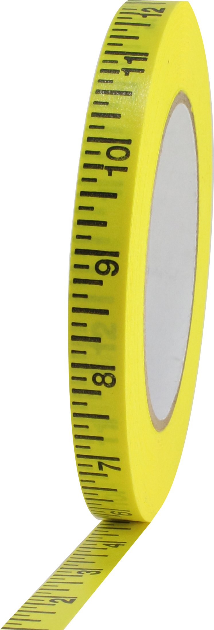 ProTapes Pro Imperial Synthetic Rubber Measurement Specialty Tape with Flatback Paper Backing, 12" Perforated, 5.9 mil Thick, 50 yds Length x 1/2"