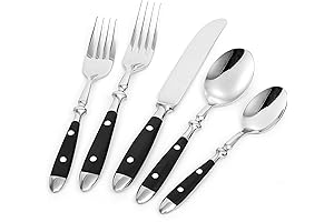 Black-Handled Silverware Set: Enduring Culinary Companions
