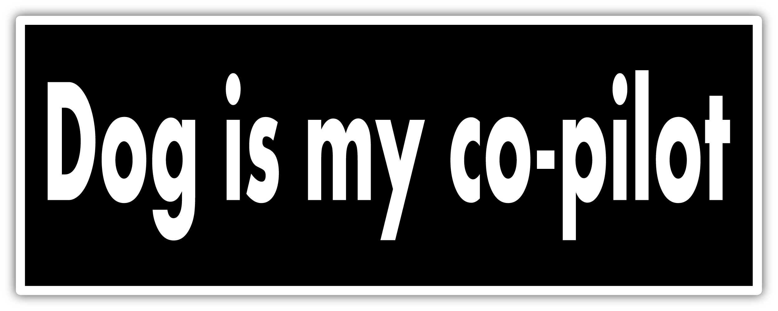 Dog is My Co-Pilot Funny Driving Dog Trainer Dog Lover Bumper Sticker Decal 3x8 inches