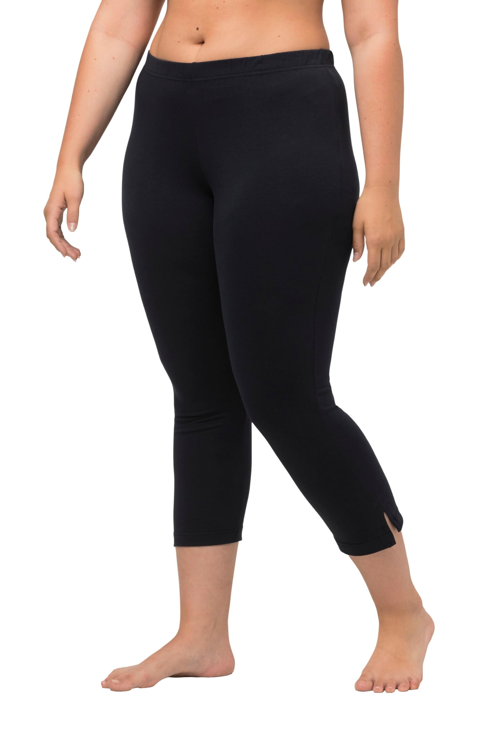 Ulla Popken Womenswear Plus Size Curvy Oversize Stretch & Support Cropped Leggings Navy Blue 58+ 593724 71-58+