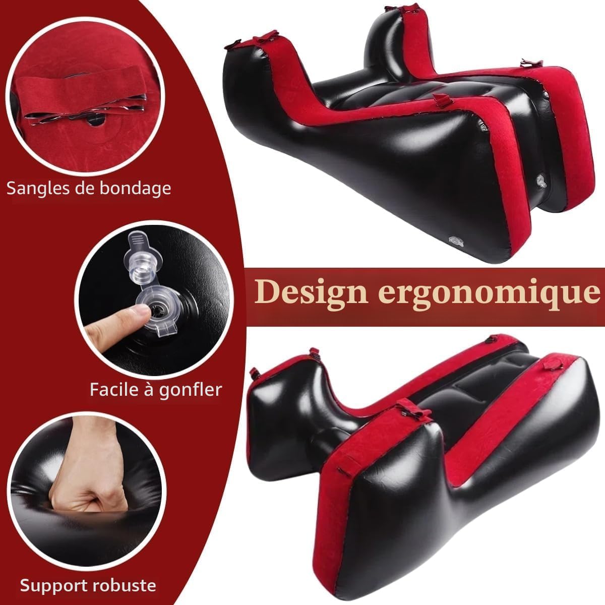 Canapé sexuel Mobilier sexuel Coussin BDSM Jouets sexuels Coussin gonflable pour couple Soutien de position sexuelle Rampes multifonctionnelles