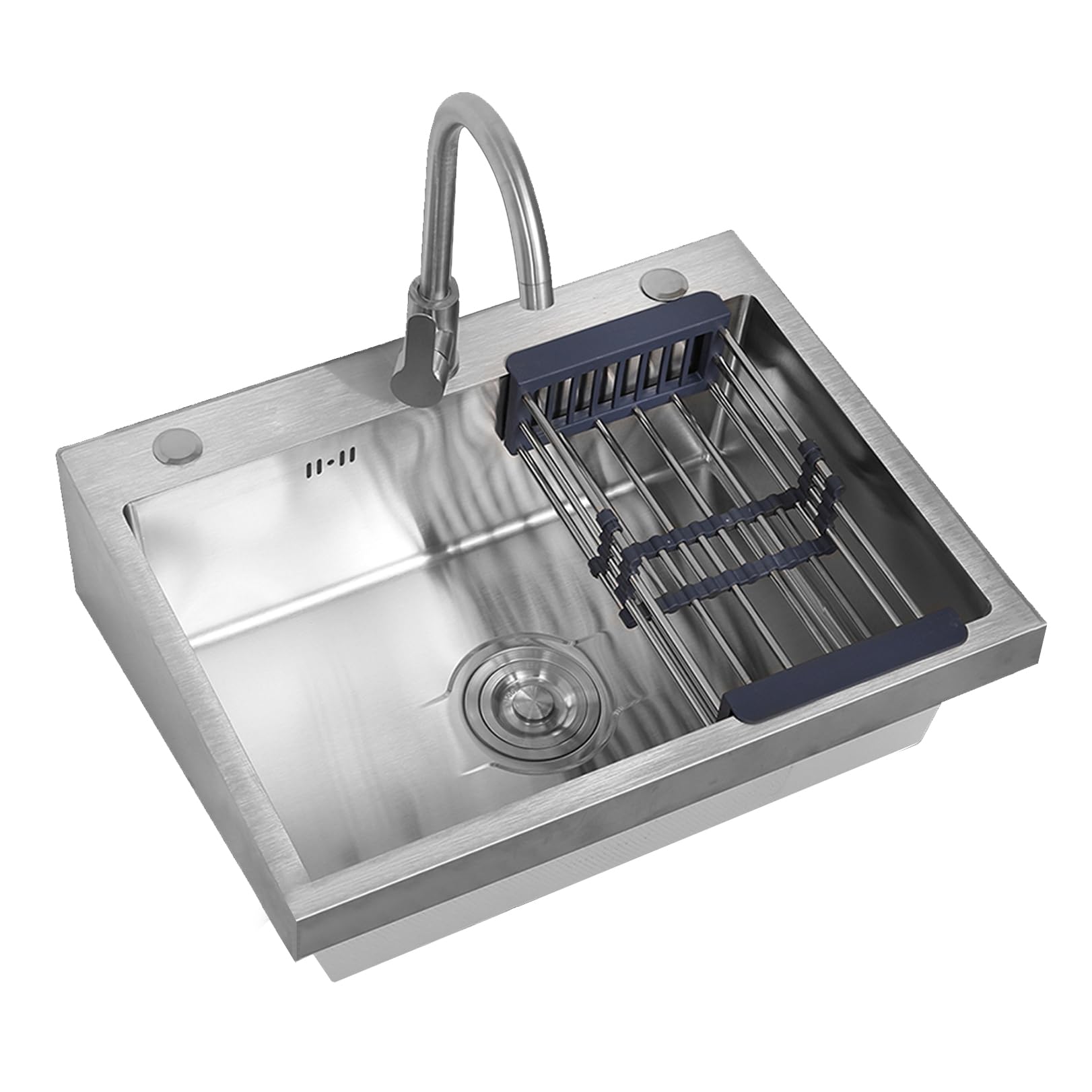 Lavello da Cucina,lavabo Parete in Acciaio Inox,lavello Cucina a Vasca Singola con Rubinetto,Stazione lavamani,lavello Esterno,ripostiglio per Lavanderia,Garage,Giardino