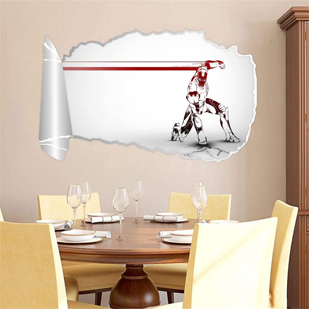 Printed Wall Decal Sticker Scratched Book Roll Paper Style Decal (95cm x 58cm) - Iron Fist