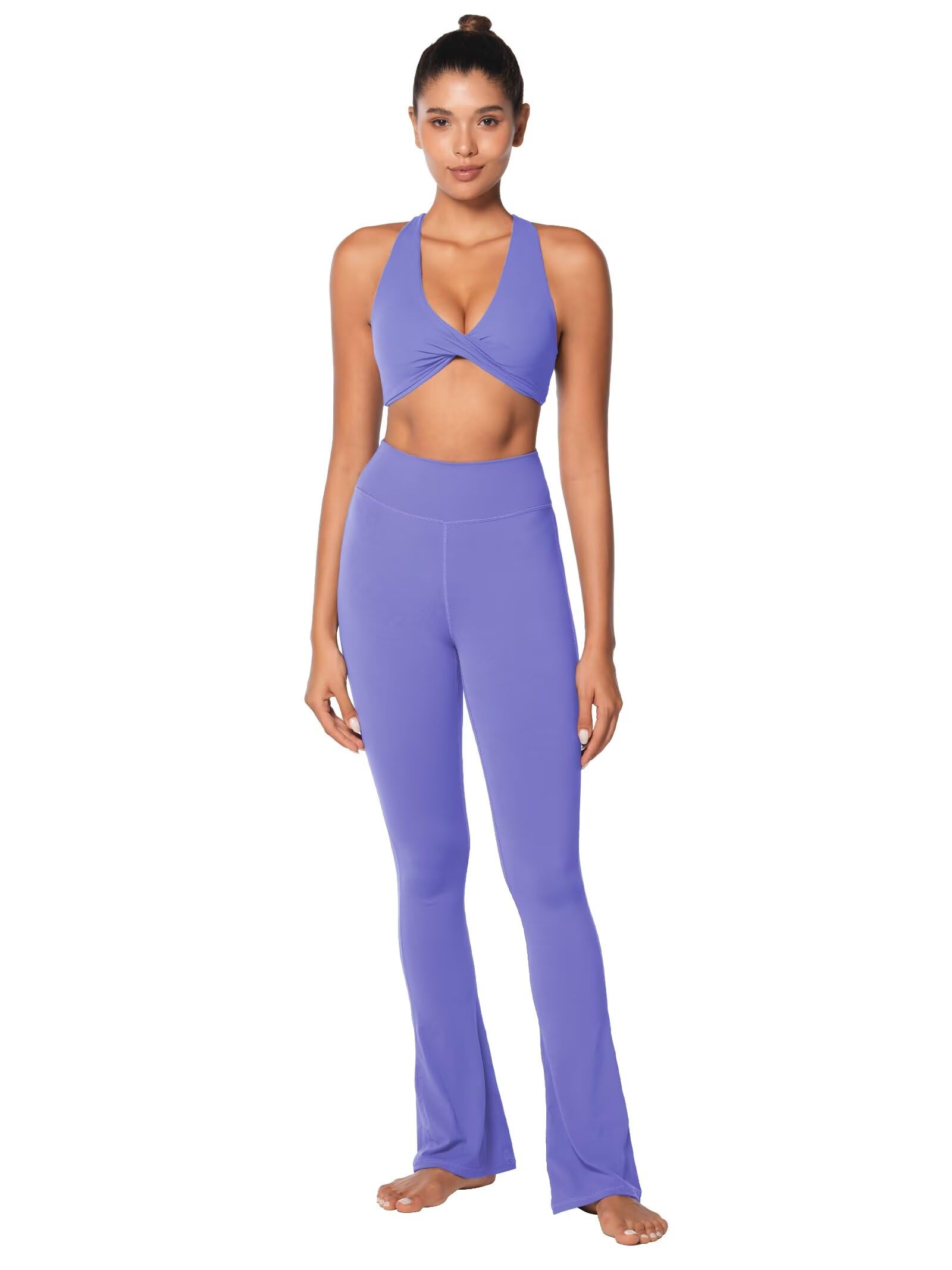 Sunzel Sujetador deportivo para mujer, espalda cruzada, ombliguera para yoga, con almohadillas extraíbles, doble forro, cuello en V, sin varillas, brasier de entrenamiento