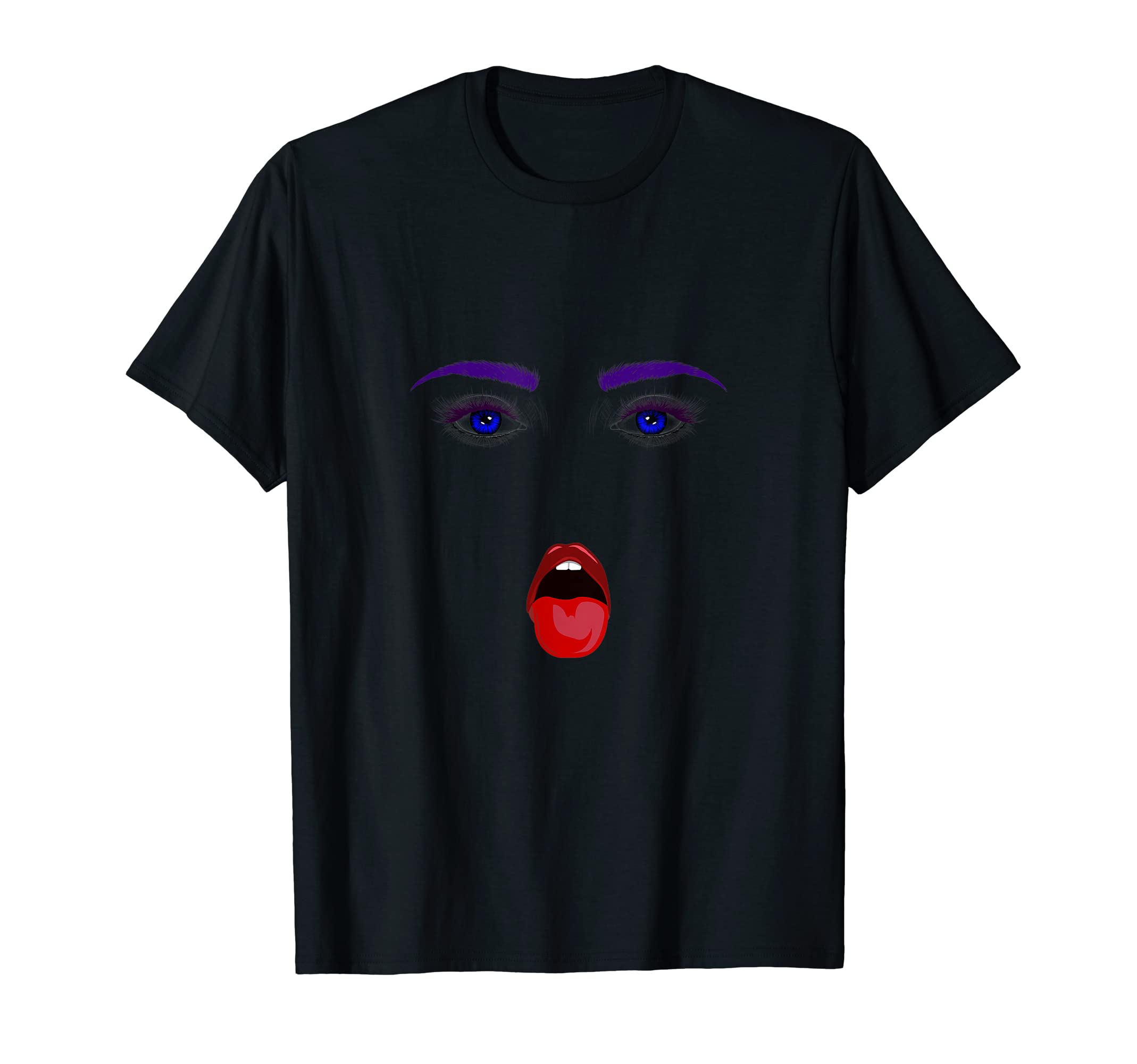 Aesthetic E-Girl mouth and eyes motif Emo Goth Lifestyle T-Shirt