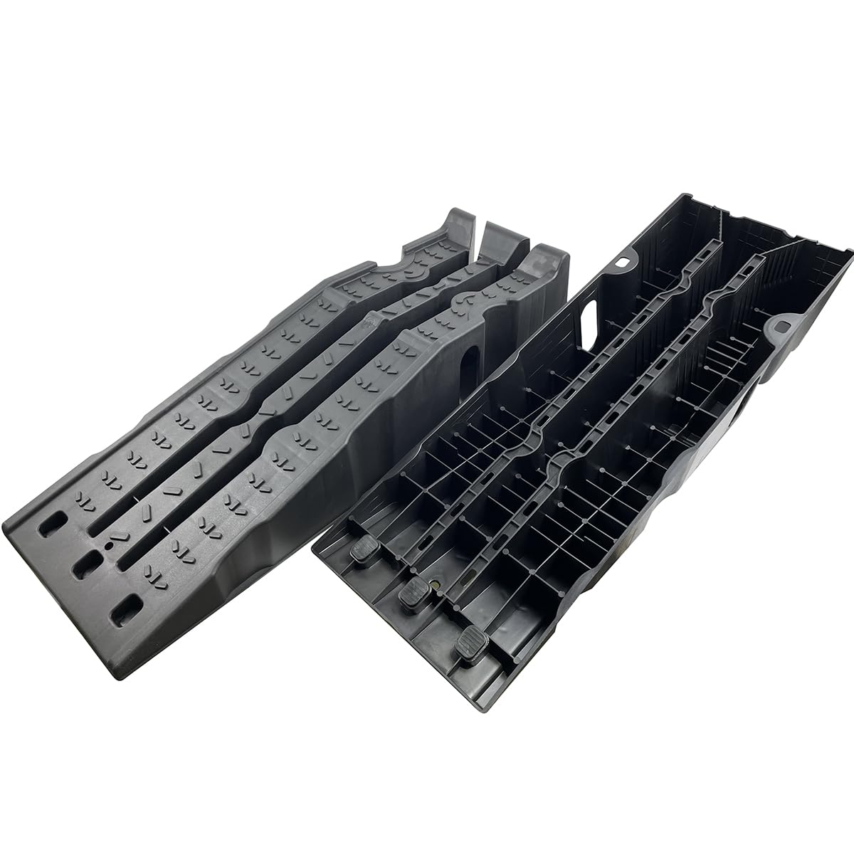 KATSU Tools Rampas de plástico para coche, 2 piezas, apilables, capacidad de 7.5 toneladas, rampas de garaje resistentes, 35.6 x 12 x 8.5 pulgadas, para levantar vehículos automotrices, servicio y